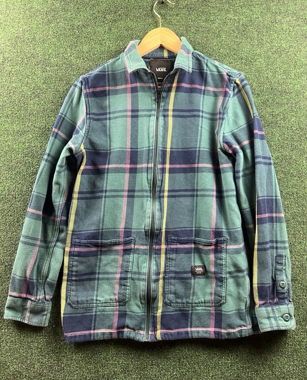 VANS Men's Classic Fit Plaid Full Zip Jacket w/ Pockets Size S